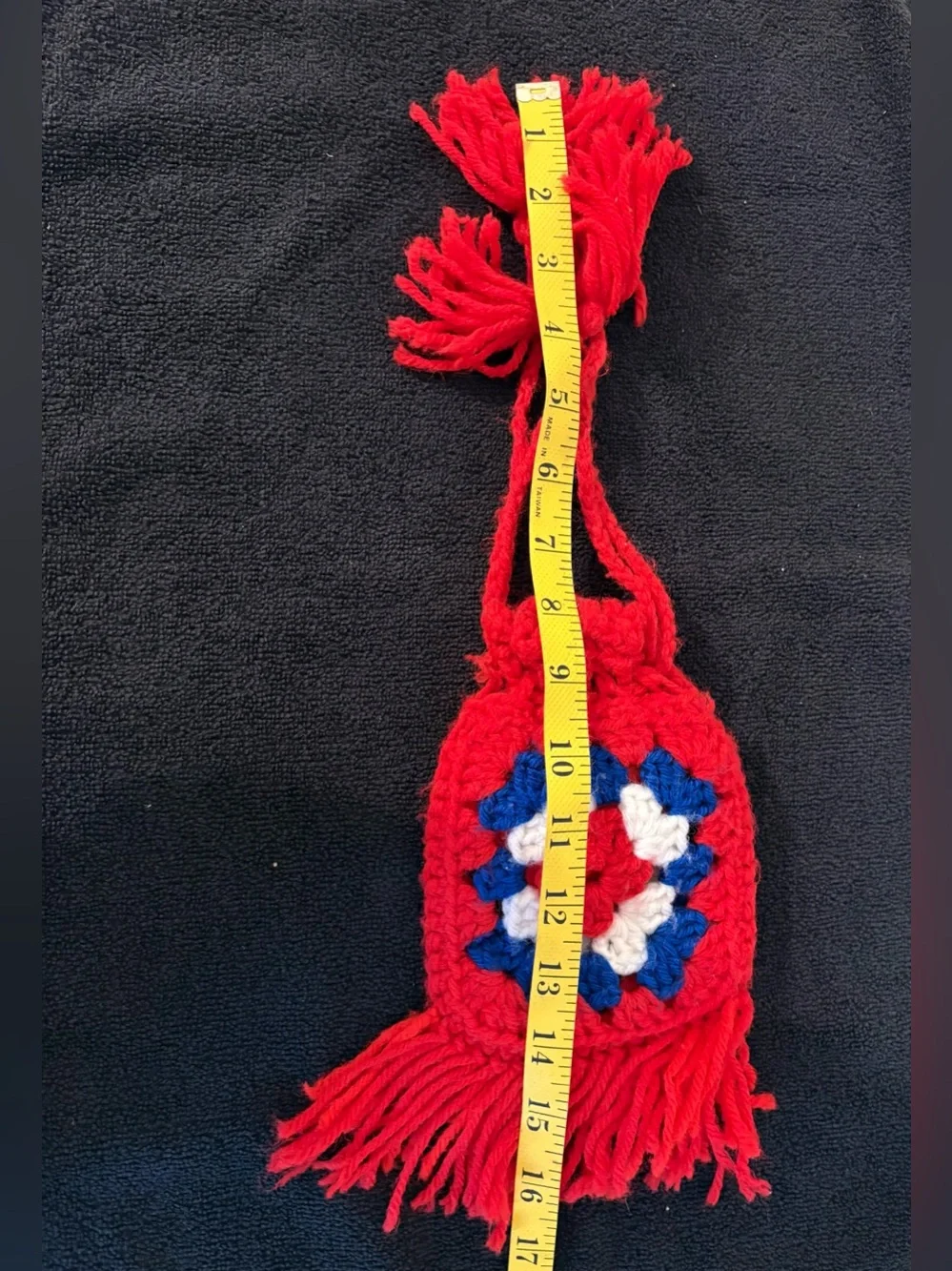 Vintage 1960s/1970s Crochet Granny Square Hat & Purse Set